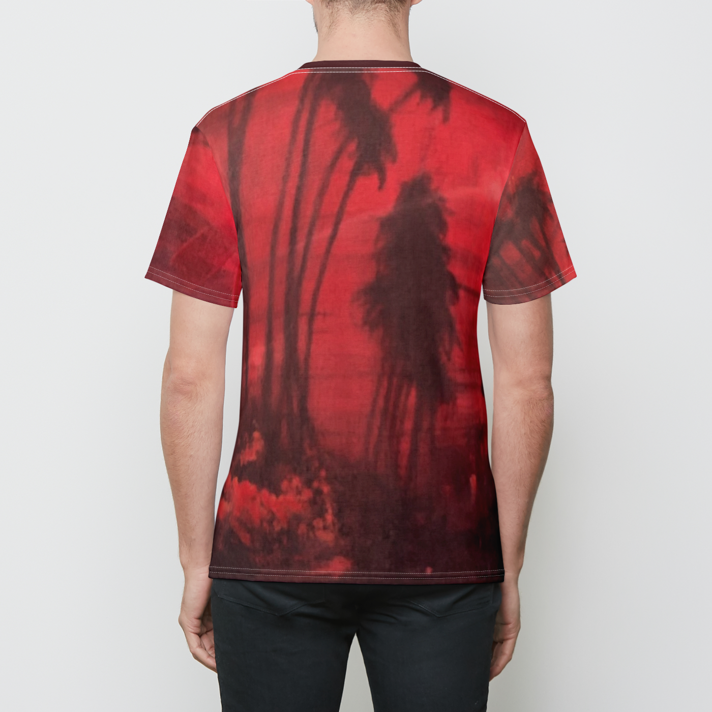 Oxblood Palms Crew Tee