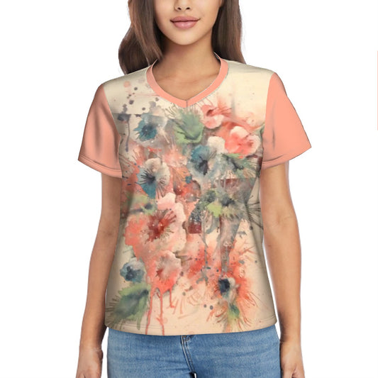 Petal Explosives Women's V-Neck Tee