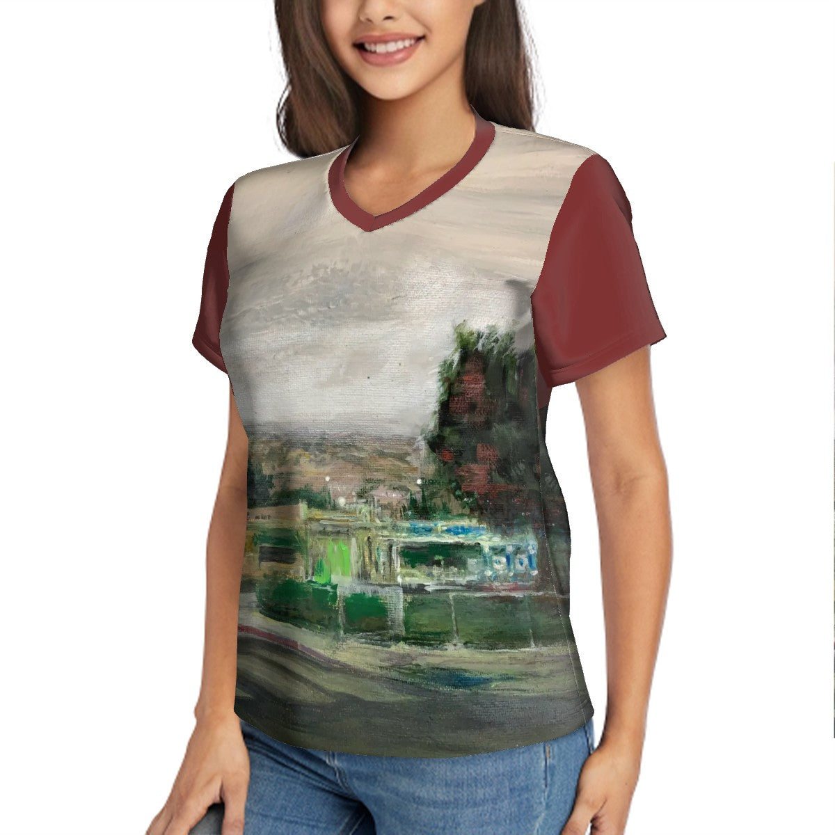 Gasoline Canvas Women's V-Neck Tee