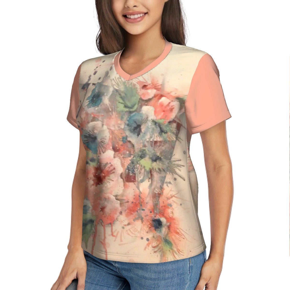 Petal Explosives Women's V-Neck Tee