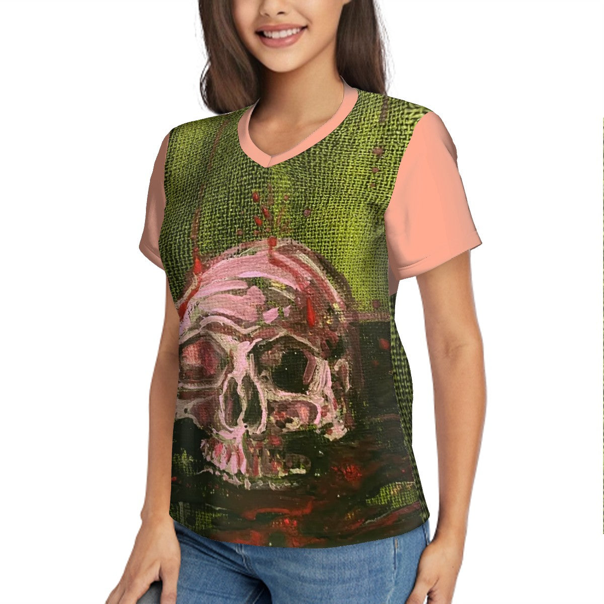 Zesty Melon Women's V-Neck Tee