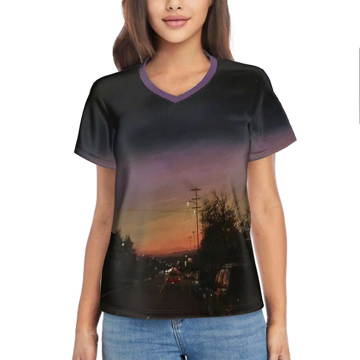 Dusk Intent Women's V-Neck Tee