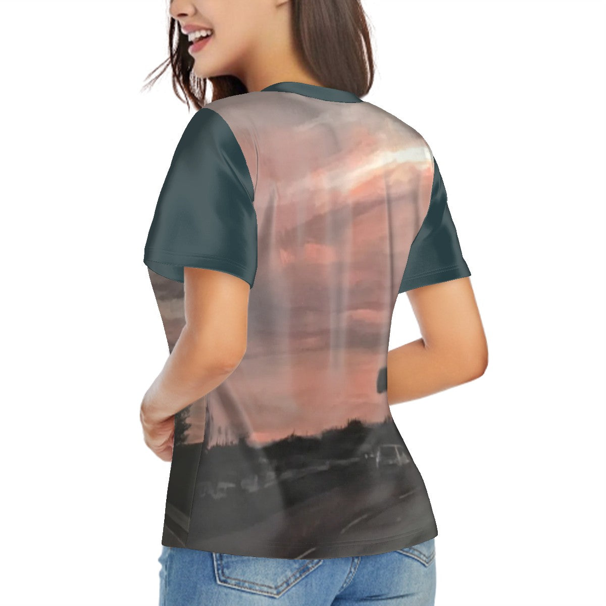 Morning Drive Womens V-Neck Tee