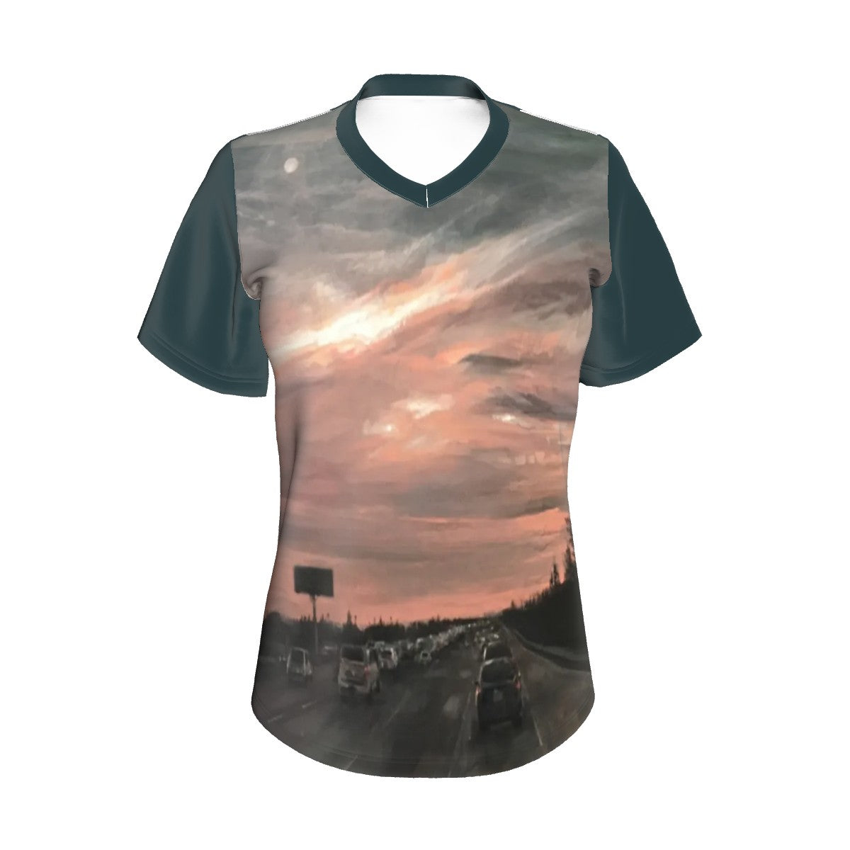 Morning Drive Womens V-Neck Tee